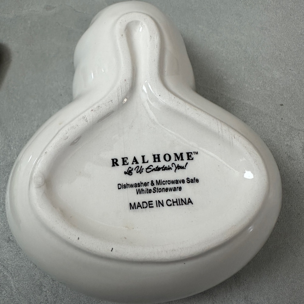Snowman Candy Ceramic Trinket Dish W/Spreader by Real Home - Picture 5 of 5